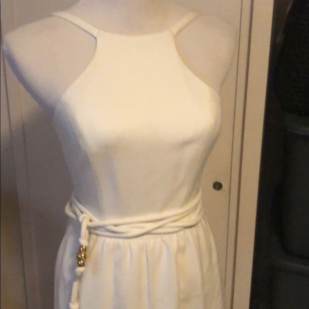 Milly cream midi dress